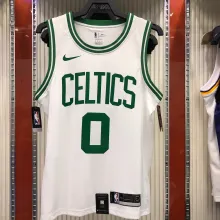 NBA Boston Celtics Retro White with Green Name #0 TATUM Jersey High Quality Name and Number Print