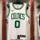 NBA Boston Celtics Retro White with Green Name #0 TATUM Jersey High Quality Name and Number Print
