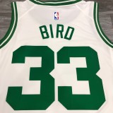NBA Boston Celtics Retro White with Green Name #33 BIRD Jersey High Quality Name and Number Print