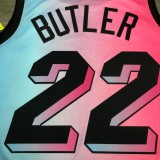 NBA Men  Season 2021 Miami Heat City Gradient color #22 BUTLER Jersey High Quality Name and Number Print