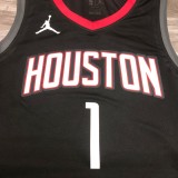 NBA Men Season 2021 Houston Rockets Black with Jordan Logo #1 McGRADY Jersey High Quality Name and Number Print