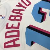 NBA Men Miami Heat White City #13 ADEBAYO Jersey High Quality Name and Number Print
