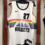 NBA Men Denver Nuggets White City #27 MURRAY Jersey High Quality Name and Number Print