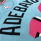 NBA Men Miami Heat Blue City #13 ADEBAYO Jersey High Quality Name and Number Print