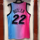 NBA Men  Season 2021 Miami Heat City Gradient color #22 BUTLER Jersey High Quality Name and Number Print