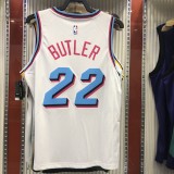 NBA Men Miami Heat White City #22 BUTLER Jersey High Quality Name and Number Print