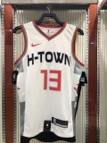 NBA Men Houston Rockets White City #13 HARDEN Jersey High Quality Name and Number Print