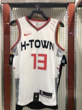 NBA Men Houston Rockets White City #13 HARDEN Jersey High Quality Name and Number Print