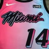 NBA Men  Season 2021 Miami Heat City Gradient color #14 HERRO Jersey High Quality Name and Number Print