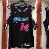 NBA Men Miami Heat Black City #14 HERRO Jersey High Quality Name and Number Print