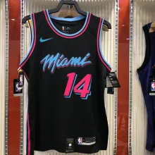 NBA Men Miami Heat Black City #14 HERRO Jersey High Quality Name and Number Print