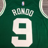 NBA Boston Celtics Green with White Name #9 RONDO Jersey High Quality Name and Number Print