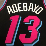 NBA Men Miami Heat Black City #13 ADEBAYO Jersey High Quality Name and Number Print
