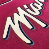 NBA Men Miami Heat Pink City #22 BUTLER Jersey High Quality Name and Number Print
