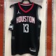 NBA Men Season 2021 Houston Rockets Black with Jordan Logo #13 HARDEN Jersey High Quality Name and Number Print