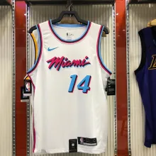 NBA Men Miami Heat White City #14 HERRO Jersey High Quality Name and Number Print