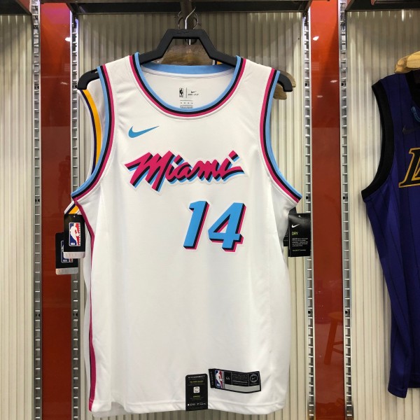 NBA Men Miami Heat White City #14 HERRO Jersey High Quality Name and Number Print