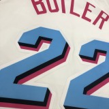NBA Men Miami Heat White City #22 BUTLER Jersey High Quality Name and Number Print