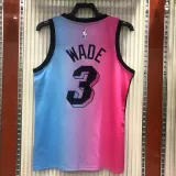 NBA Men  Season 2021 Miami Heat City Gradient color #3 WADE Jersey High Quality Name and Number Print