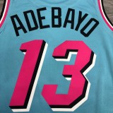 NBA Men Miami Heat Blue City #13 ADEBAYO Jersey High Quality Name and Number Print