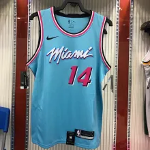 NBA Men Miami Heat Blue City #14 HERRO Jersey High Quality Name and Number Print