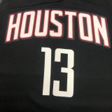 NBA Men Season 2021 Houston Rockets Black with Jordan Logo #13 HARDEN Jersey High Quality Name and Number Print