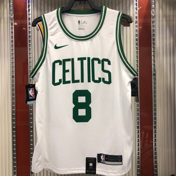 NBA Boston Celtics Retro White with Green Name #8 WALKER Jersey High Quality Name and Number Print
