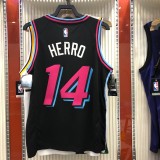 NBA Men Miami Heat Black City #14 HERRO Jersey High Quality Name and Number Print
