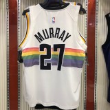 NBA Men Denver Nuggets White City #27 MURRAY Jersey High Quality Name and Number Print