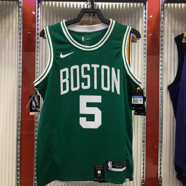 NBA Boston Celtics Green with White Name #5 GARNETT Jersey High Quality Name and Number Print
