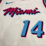 NBA Men Miami Heat White City #14 HERRO Jersey High Quality Name and Number Print