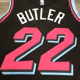 NBA Men Miami Heat Black City #22 BUTLER Jersey High Quality Name and Number Print
