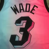NBA Men  Season 2021 Miami Heat City Gradient color #3 WADE Jersey High Quality Name and Number Print