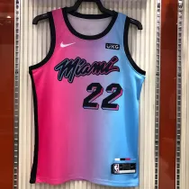NBA Men  Season 2021 Miami Heat City Gradient color #22 BUTLER Jersey High Quality Name and Number Print