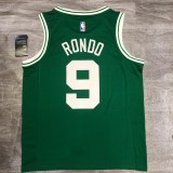 NBA Boston Celtics Green with White Name #9 RONDO Jersey High Quality Name and Number Print