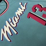 NBA Men Miami Heat Blue City #13 ADEBAYO Jersey High Quality Name and Number Print