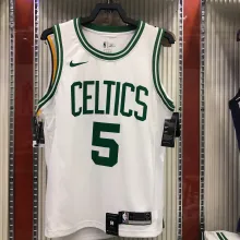 NBA Boston Celtics Retro White with Green Name #5 GARNETT Jersey High Quality Name and Number Print