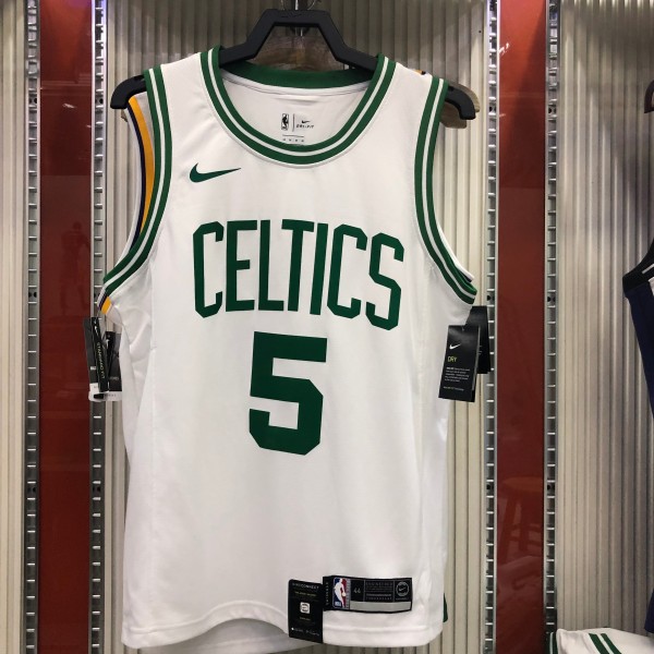 NBA Boston Celtics Retro White with Green Name #5 GARNETT Jersey High Quality Name and Number Print