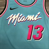 NBA Men Miami Heat Blue City #13 ADEBAYO Jersey High Quality Name and Number Print