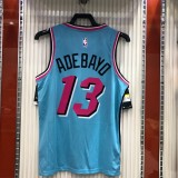 NBA Men Miami Heat Blue City #13 ADEBAYO Jersey High Quality Name and Number Print