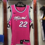 NBA Men Miami Heat Pink City #22 BUTLER Jersey High Quality Name and Number Print