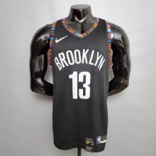 NBA Men New Brooklyn Nets Black City #13 HARDEN Jersey High Quality Name and Number Print