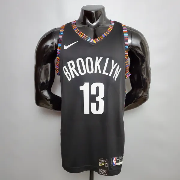 NBA Men New Brooklyn Nets Black City #13 HARDEN Jersey High Quality Name and Number Print