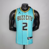 NBA Men Season 2021 Charlotte Hornets #2 BALL Green City Jersey High Quality Name and Number Print