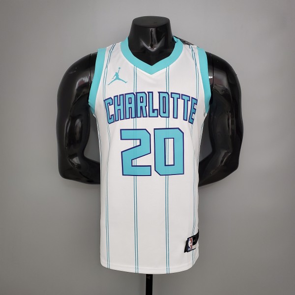 NBA Men New Season Charlotte Hornets #20 HAYWARD White Jersey High Quality Name and Number Print