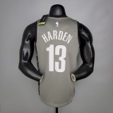 NBA Men New Brooklyn Nets Grey City #13 HARDEN Jersey High Quality Name and Number Print