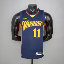 NBA Men Season 2021 Golden State Warriors Up-and-coming Star Dark Blue #11 THOMPSON Jersey High Quality Name and Number Print