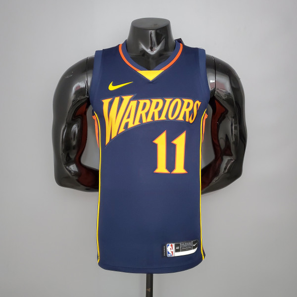 NBA Men Season 2021 Golden State Warriors Up-and-coming Star Dark Blue #11 THOMPSON Jersey High Quality Name and Number Print