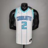 NBA Men New Season Charlotte Hornets #2 BALL White Jersey High Quality Name and Number Print