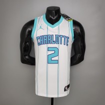NBA Men New Season Charlotte Hornets #2 BALL White Jersey High Quality Name and Number Print